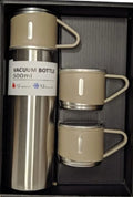 Conjunto Frascos a Vácuo em Aço Inox, Garrafa 500ml, Embalagem Presente, Fit para Café, Chá