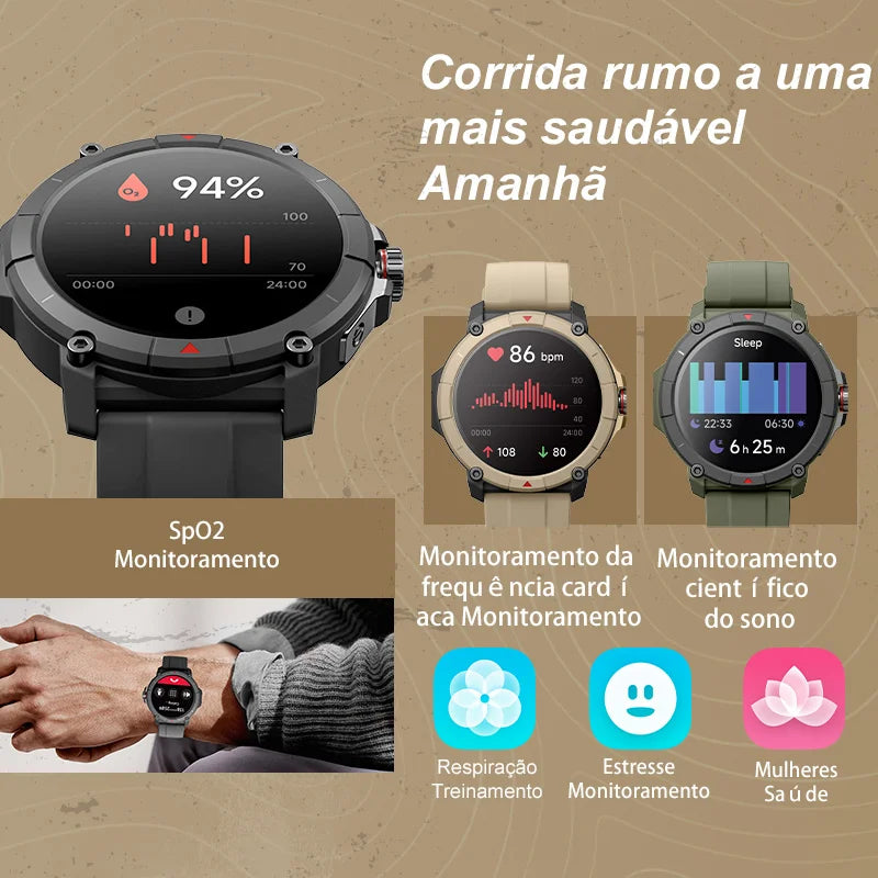 MASX Oasis X Premium GPS Smart Watch Alexa Ultra HD Display GPS integrado Hi-Fi Bluetooth Chamadas telefônicas Relógio esportivo de nível militar